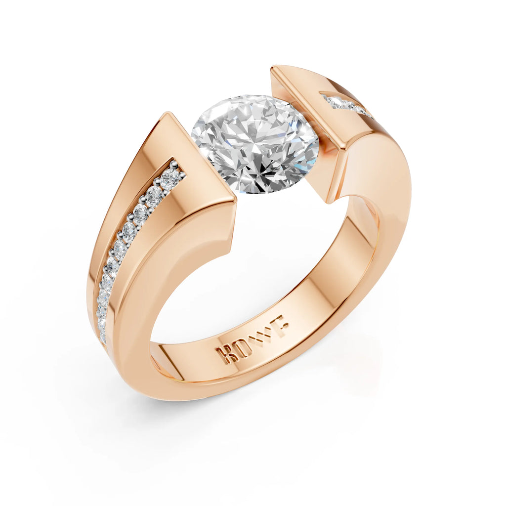 Modern Floating Diamond Solitaire Ring