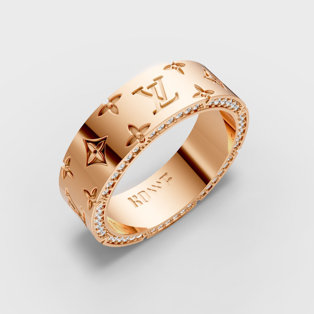 925 Sterling Silver Luxury Band With Side Moissanite Diamond Ring