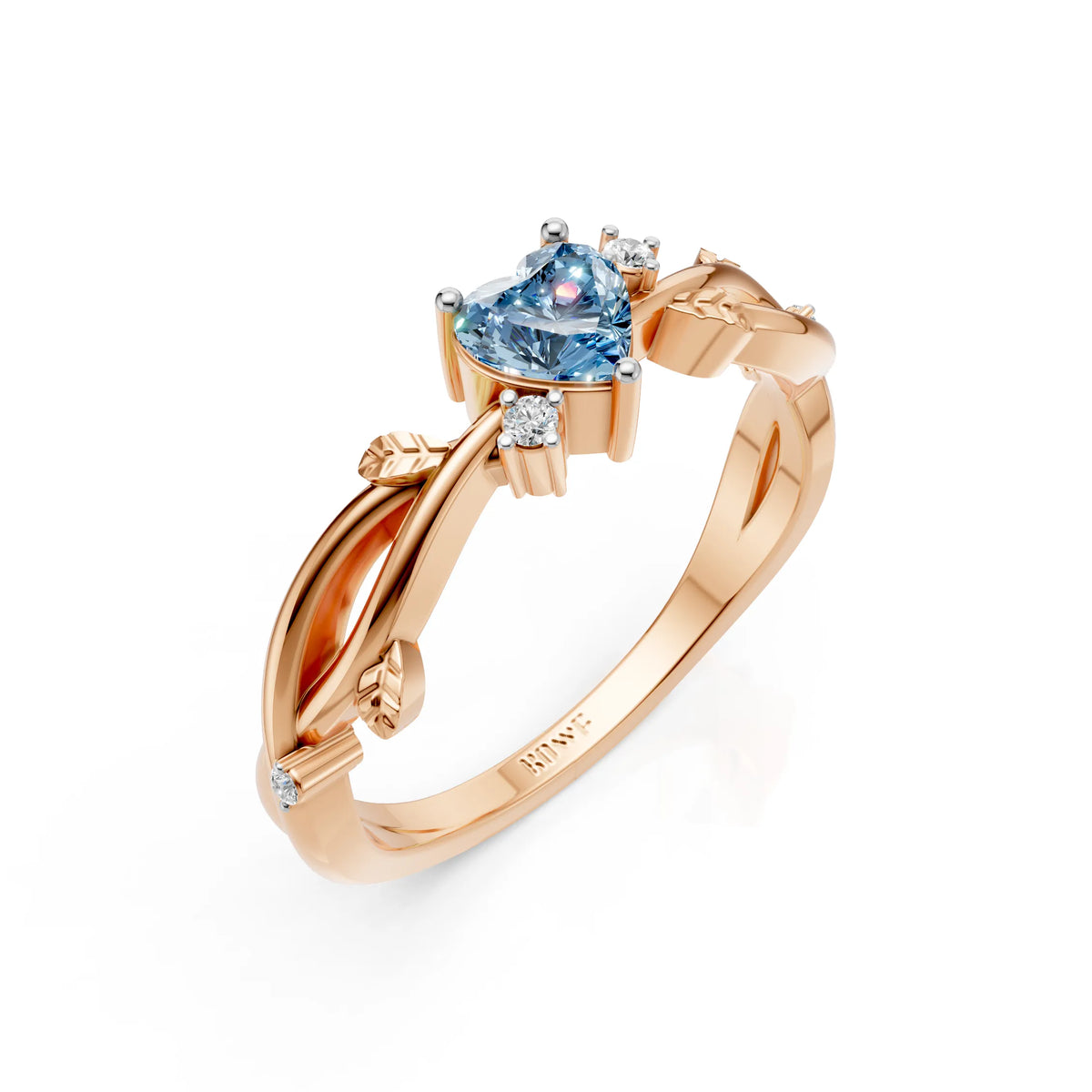 Blue Heart Solitaire Ring