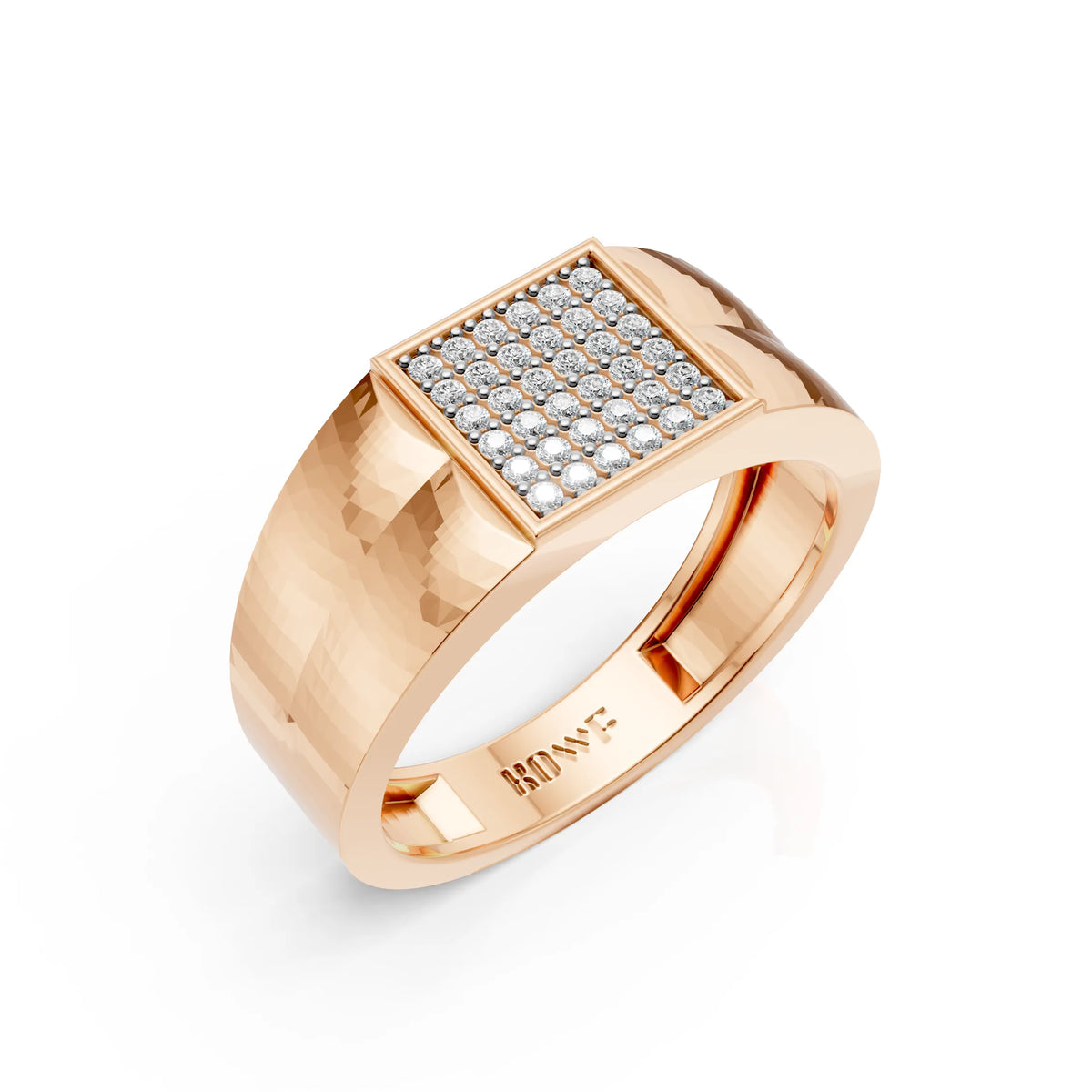 Men’s Square Diamond Signet Ring