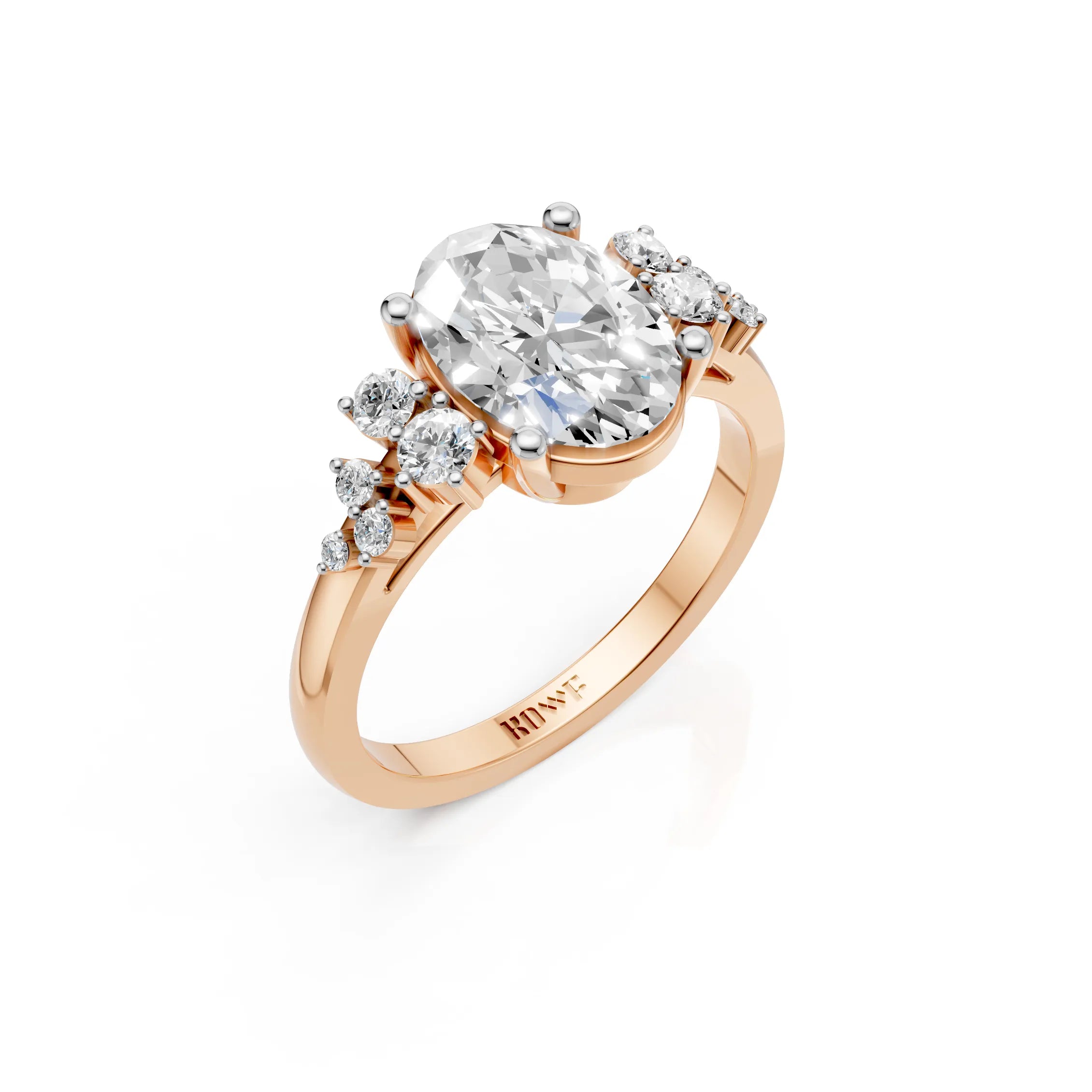 Oval Cluster Ring