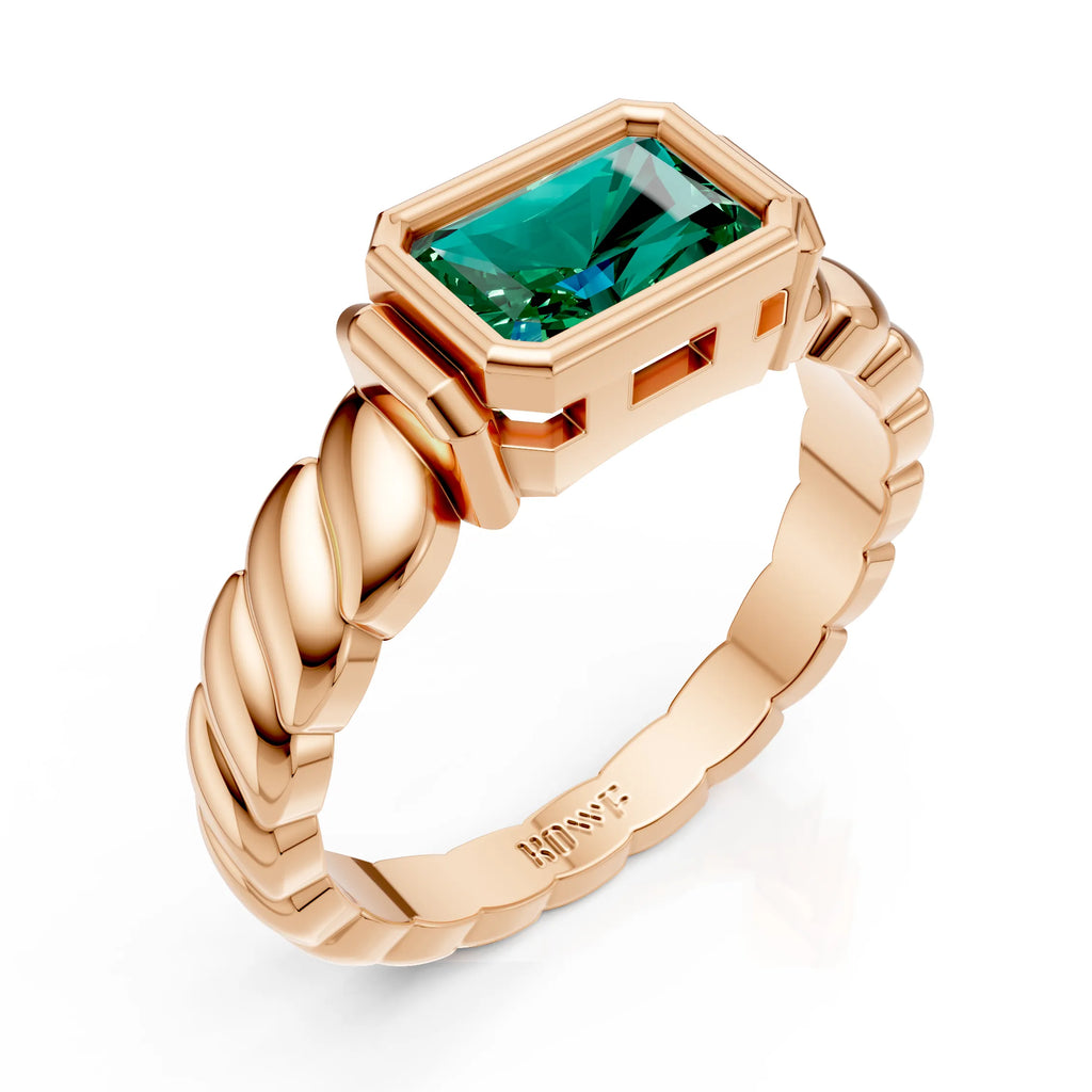 Designer Emerald Solitaire Ring