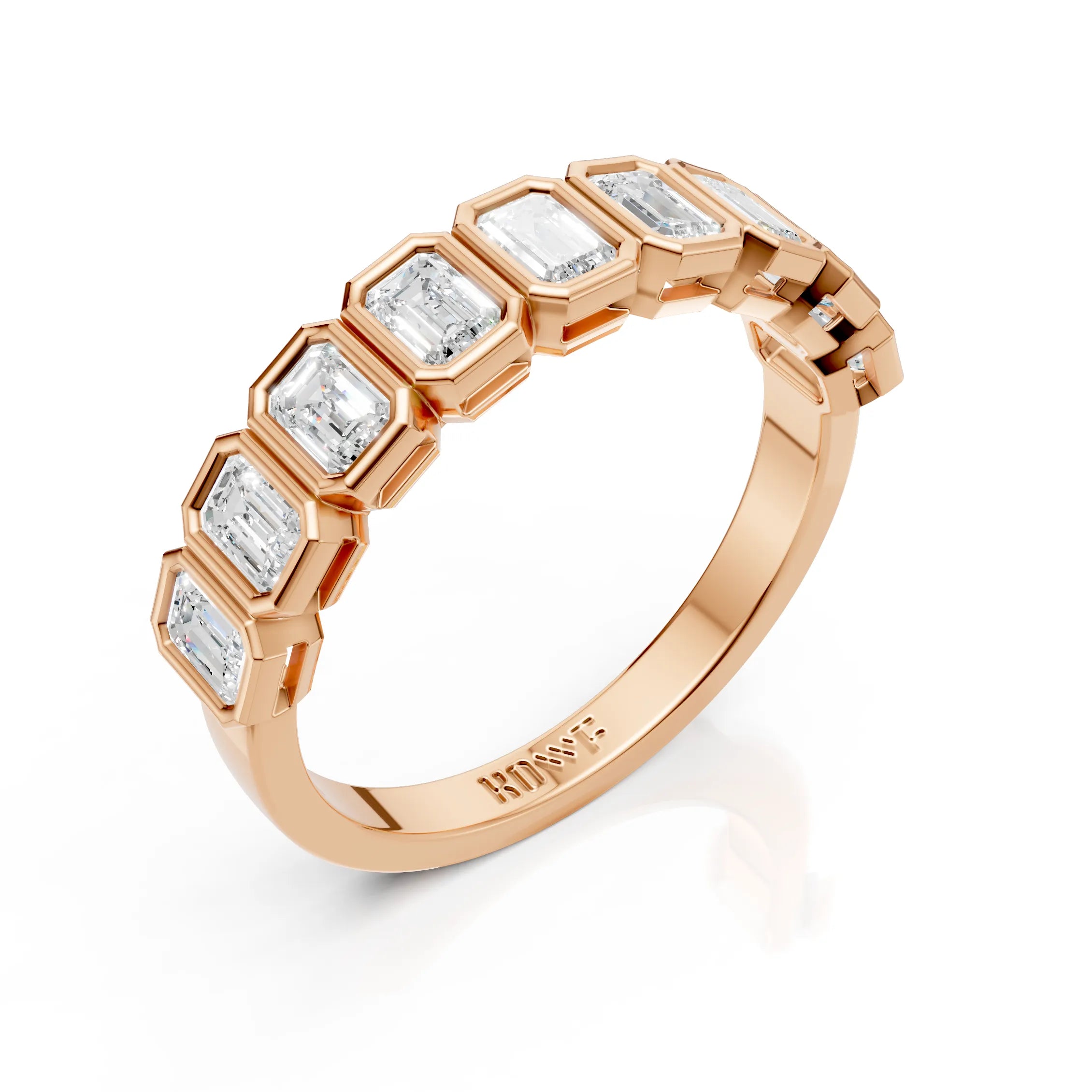 Emerald Cut Diamond Stackable Ring
