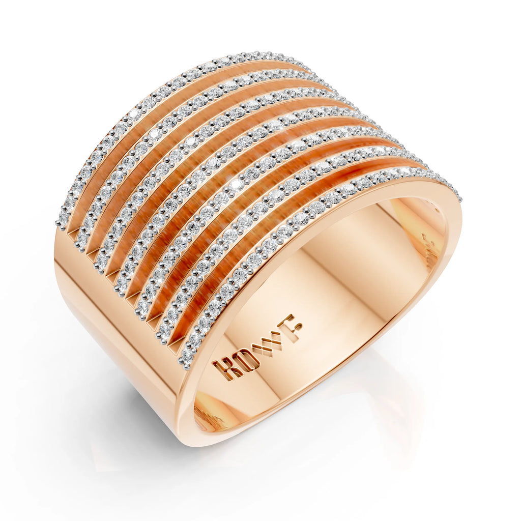Luxury Multi-Row Diamond Band Ring