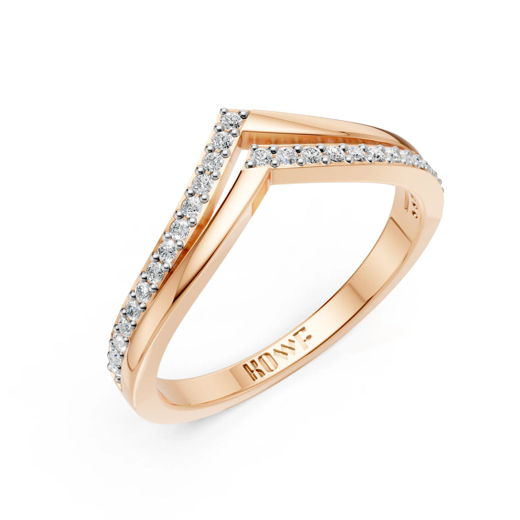 Minimalist V Shape Diamond Ring