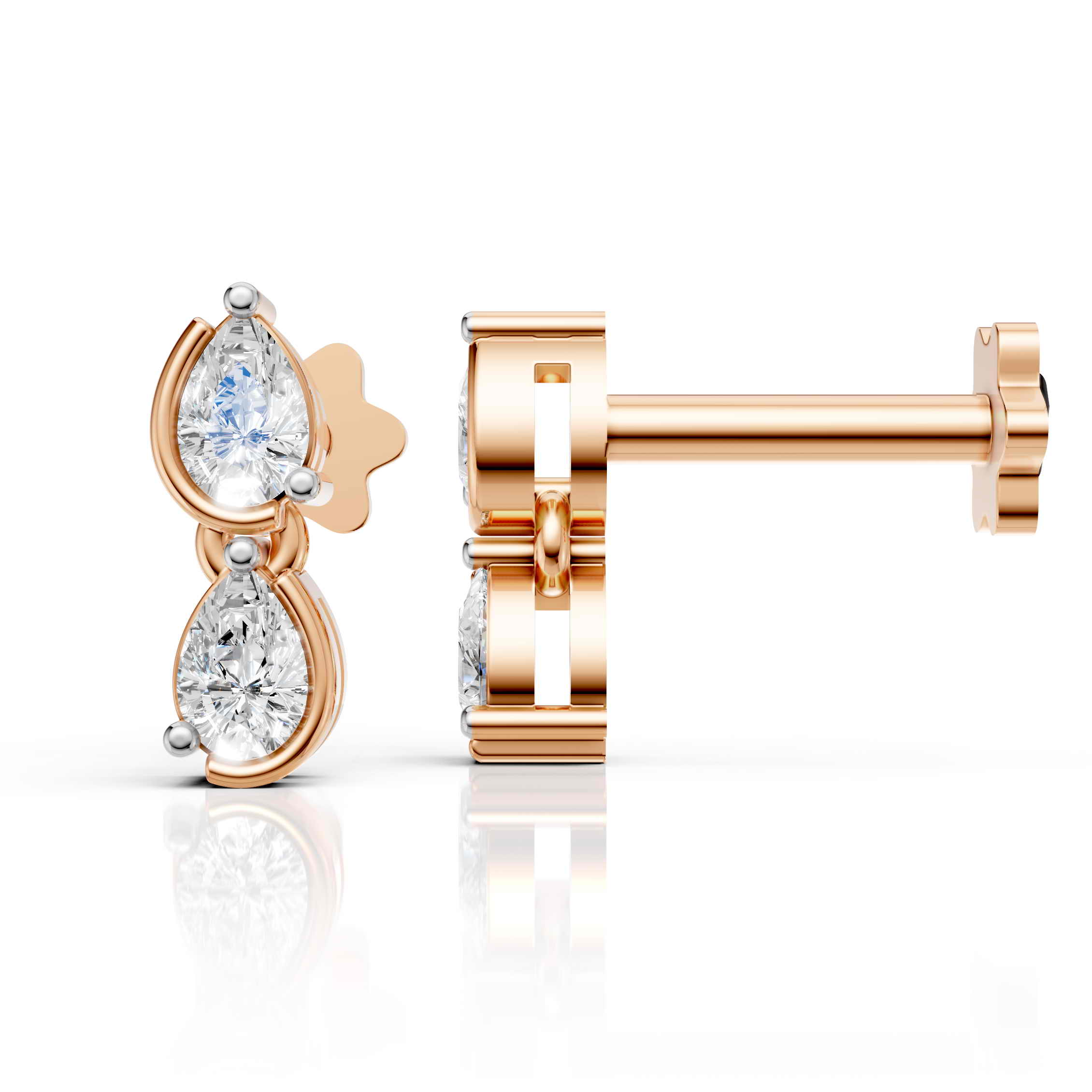 Pear Diamond Drop Earrings (1 Pair)