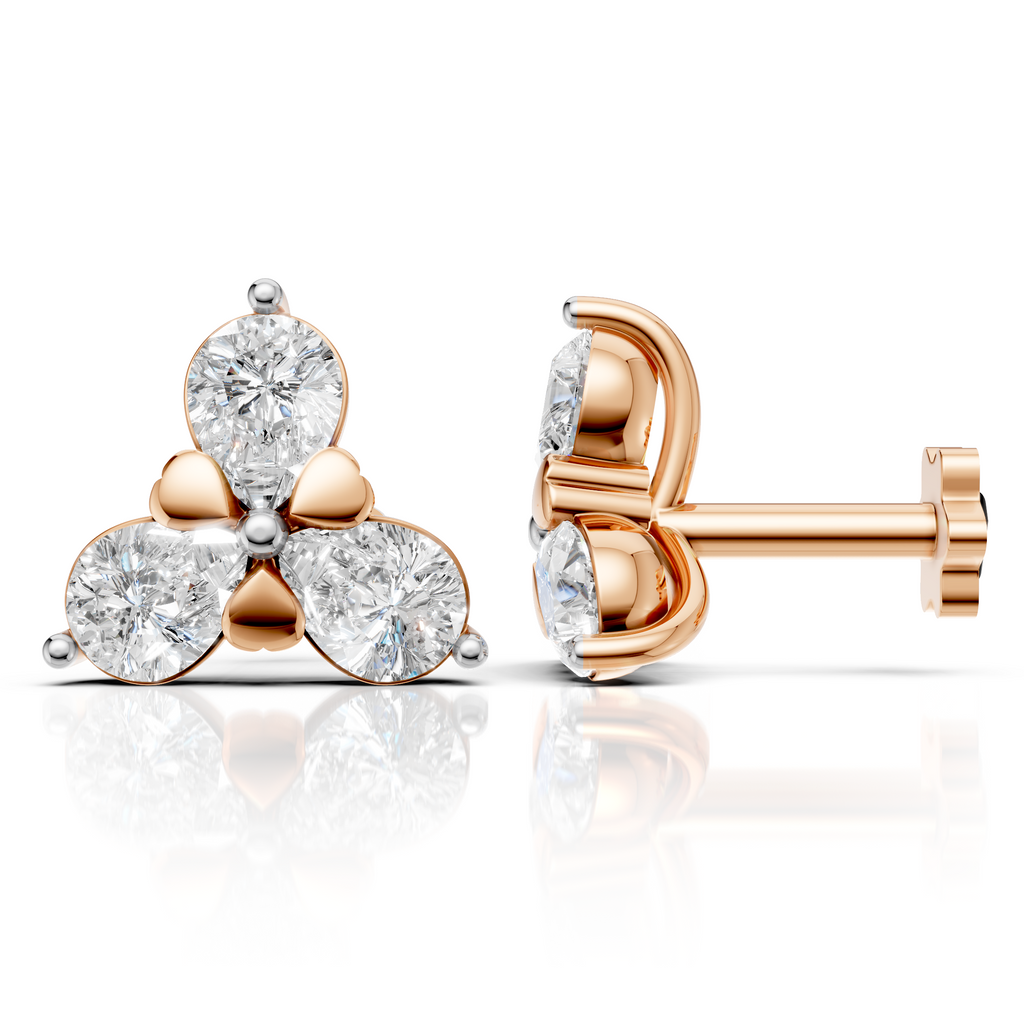 Pear Cut Floral Earrings (1 Pair)