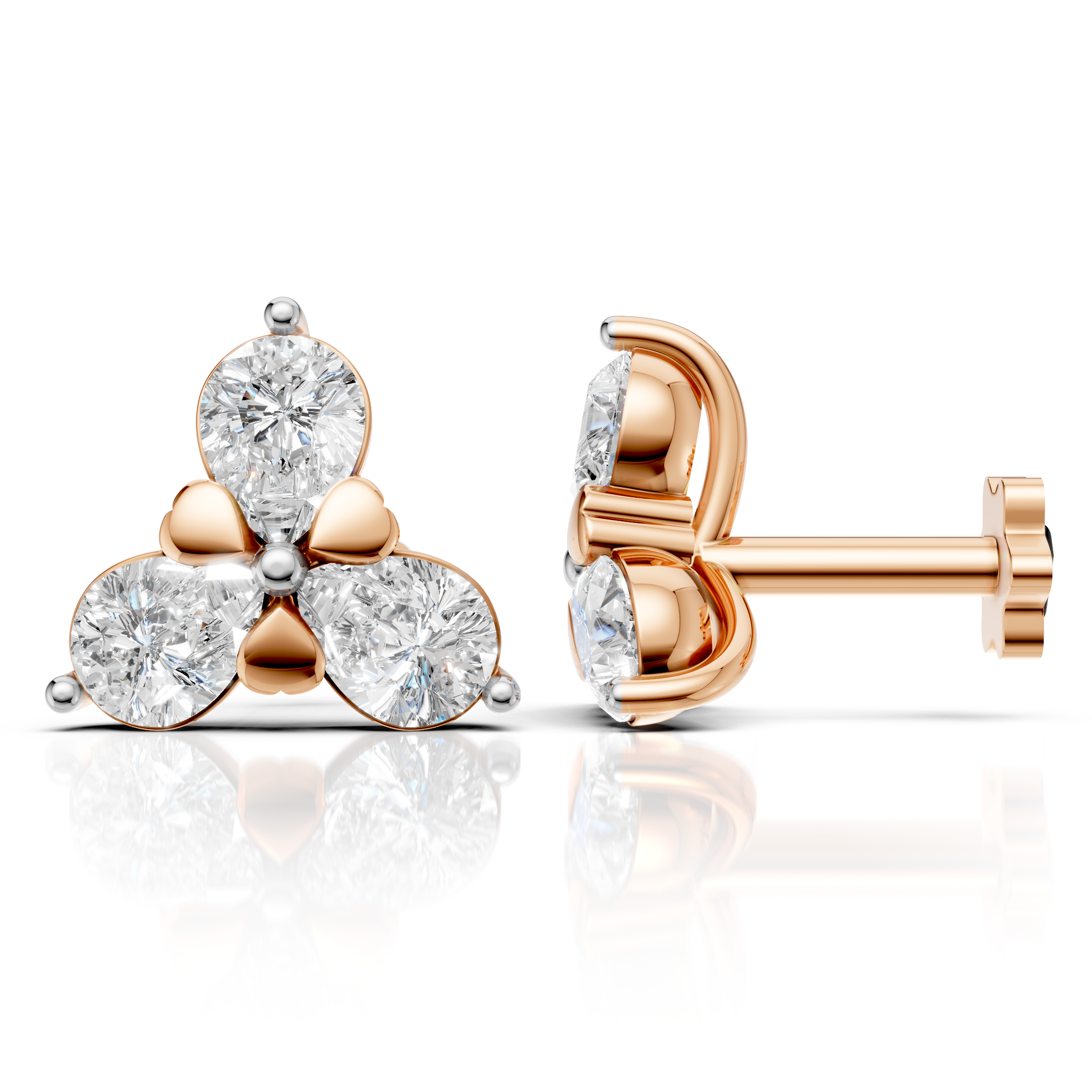 Pear Cut Floral Earrings (1 Pair)