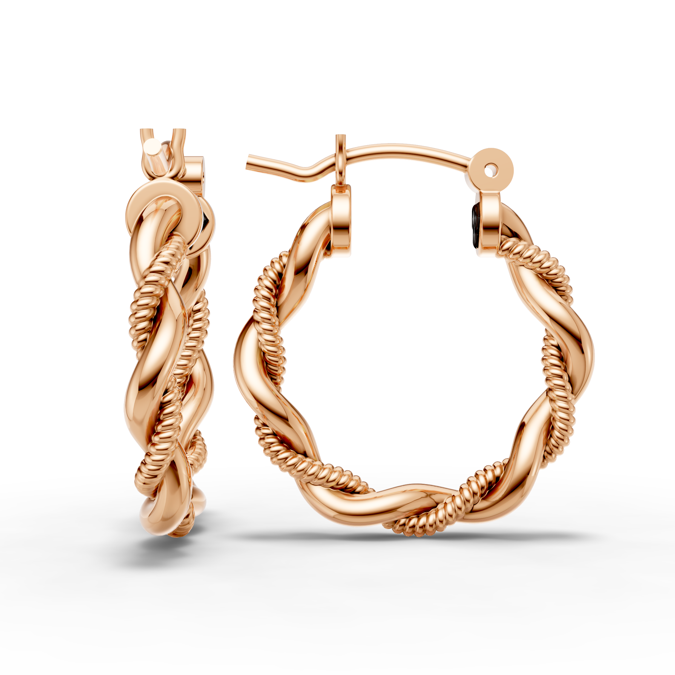 925 Sterling Silver Twisted Rope Hoop Earrings
