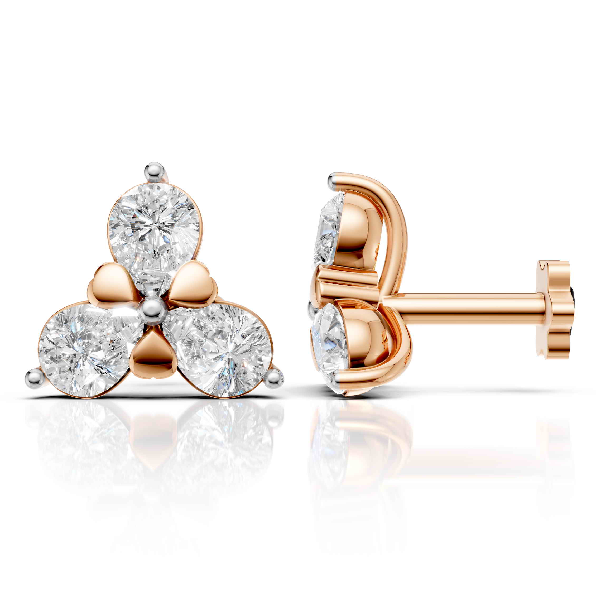 Pear Cut Floral Earrings (1 Pair)