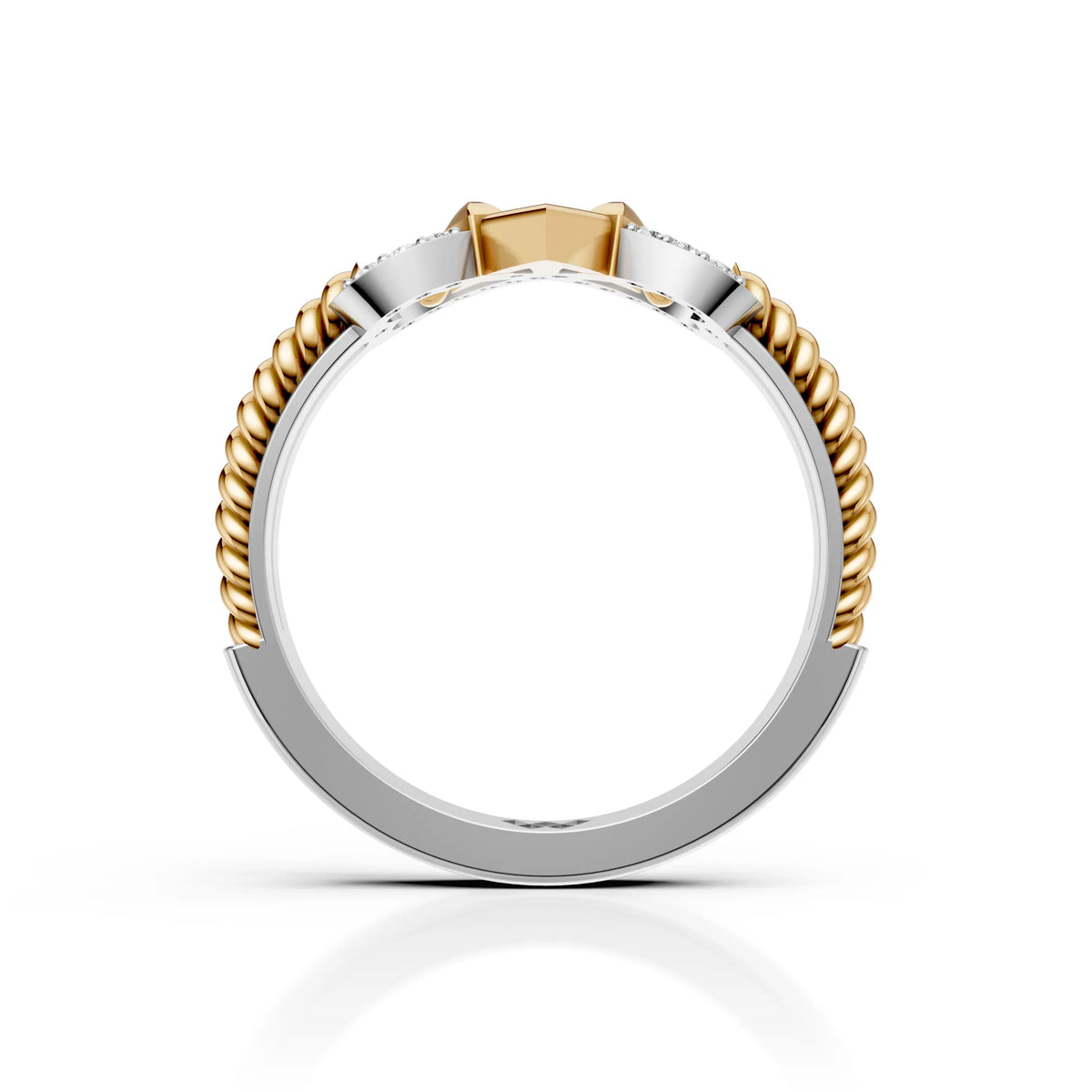 Two-Tone Infinity Heart Diamond Ring