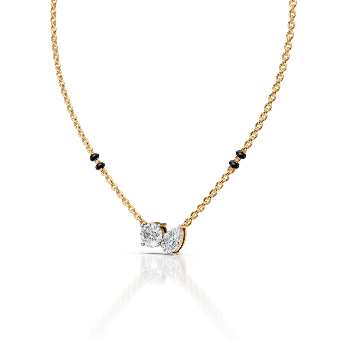 Round & Pear Diamond Mangalsutra