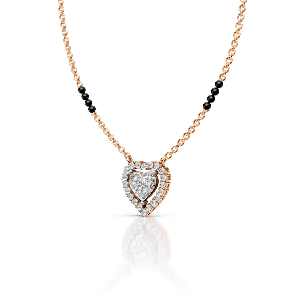 Heart Halo Moissanite Mangalsutra
