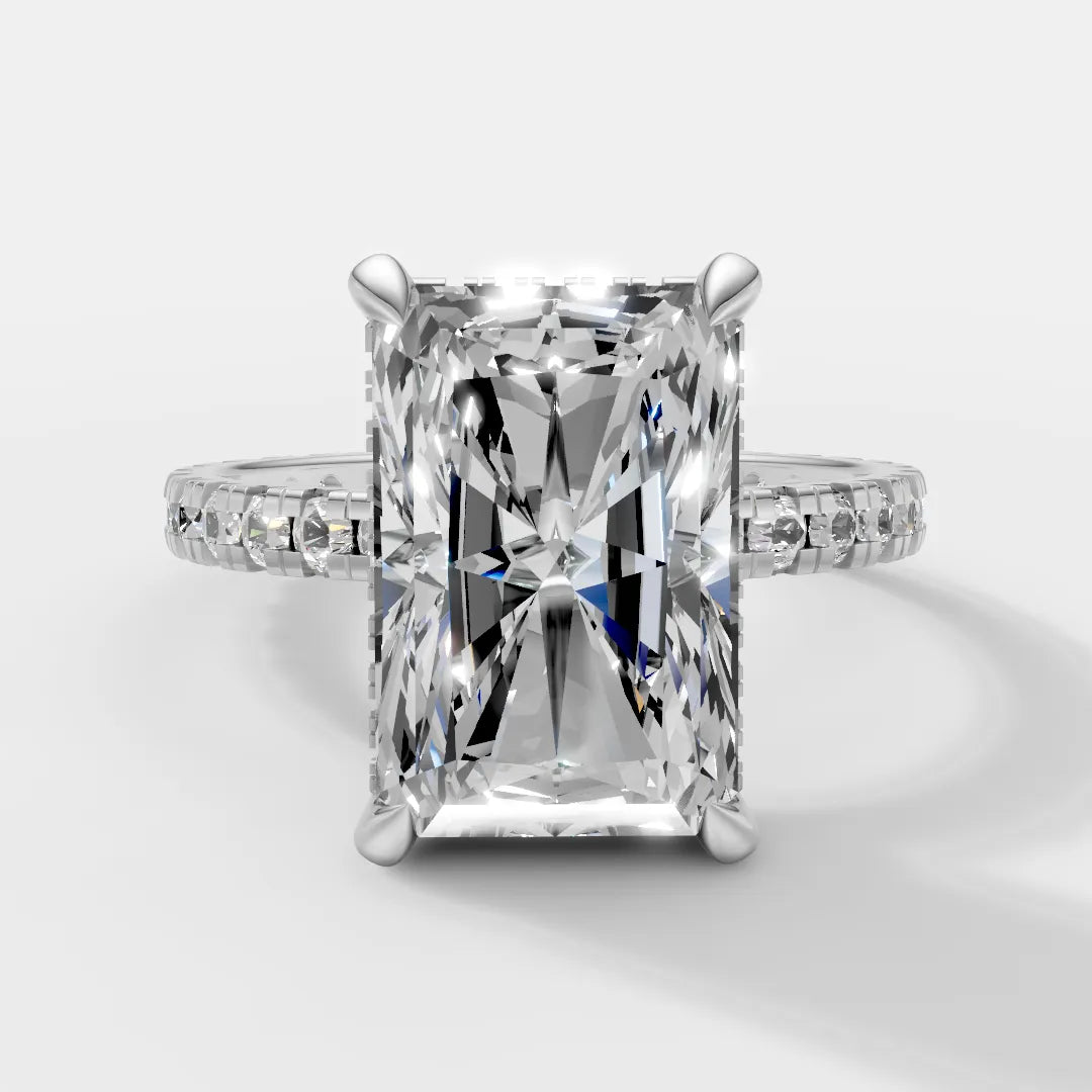 14KT Gold Radiant-Cut Lab Grown Diamond Womens Ring