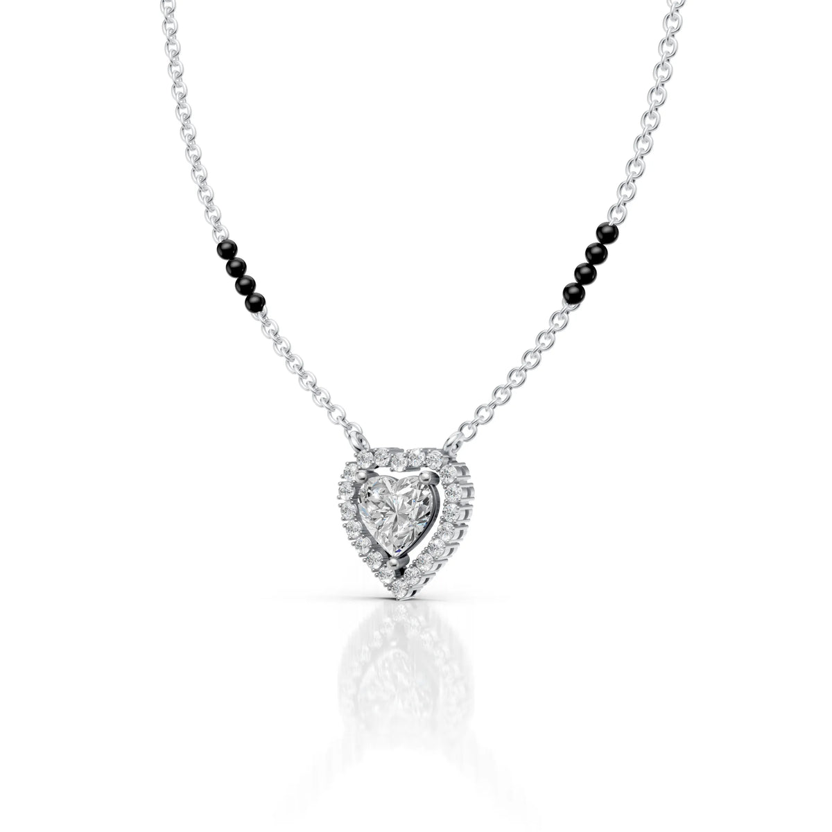 Heart Halo Moissanite Mangalsutra