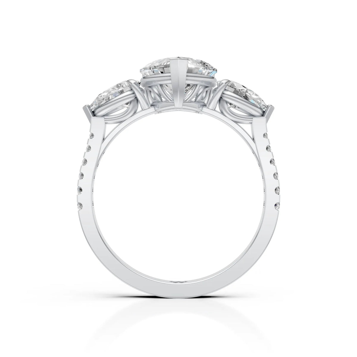 Heart & Pear Diamond Trilogy Ring
