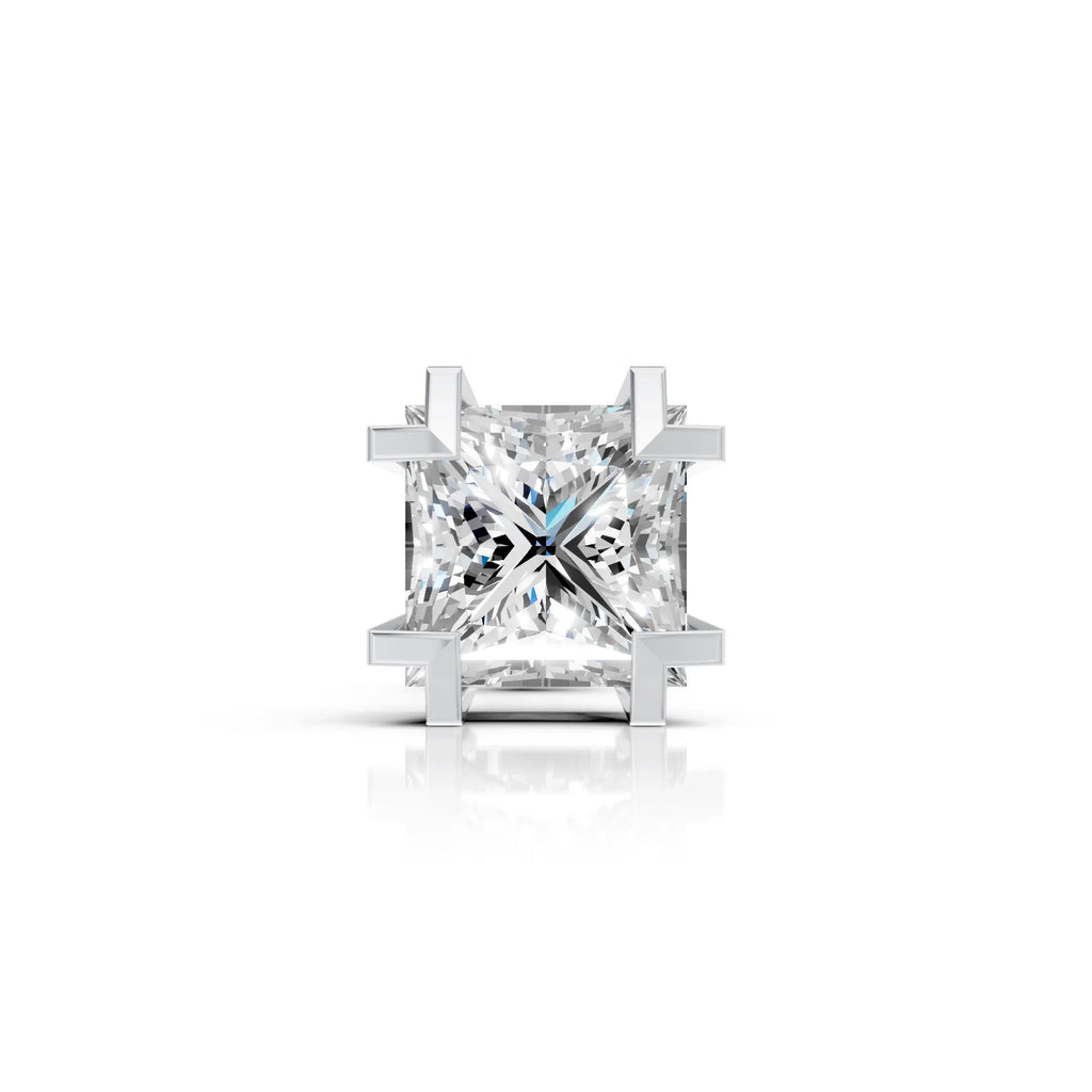 Princess Cut Corner Claw Diamond Stud (1 PC)