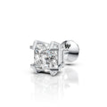 Princess Cut Corner Claw Diamond Stud (1 PC)