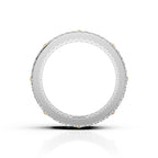 Solid Gold And 925 Sterling Silver Gold Moissanite Diamond Hexagon Shape Band  Ring