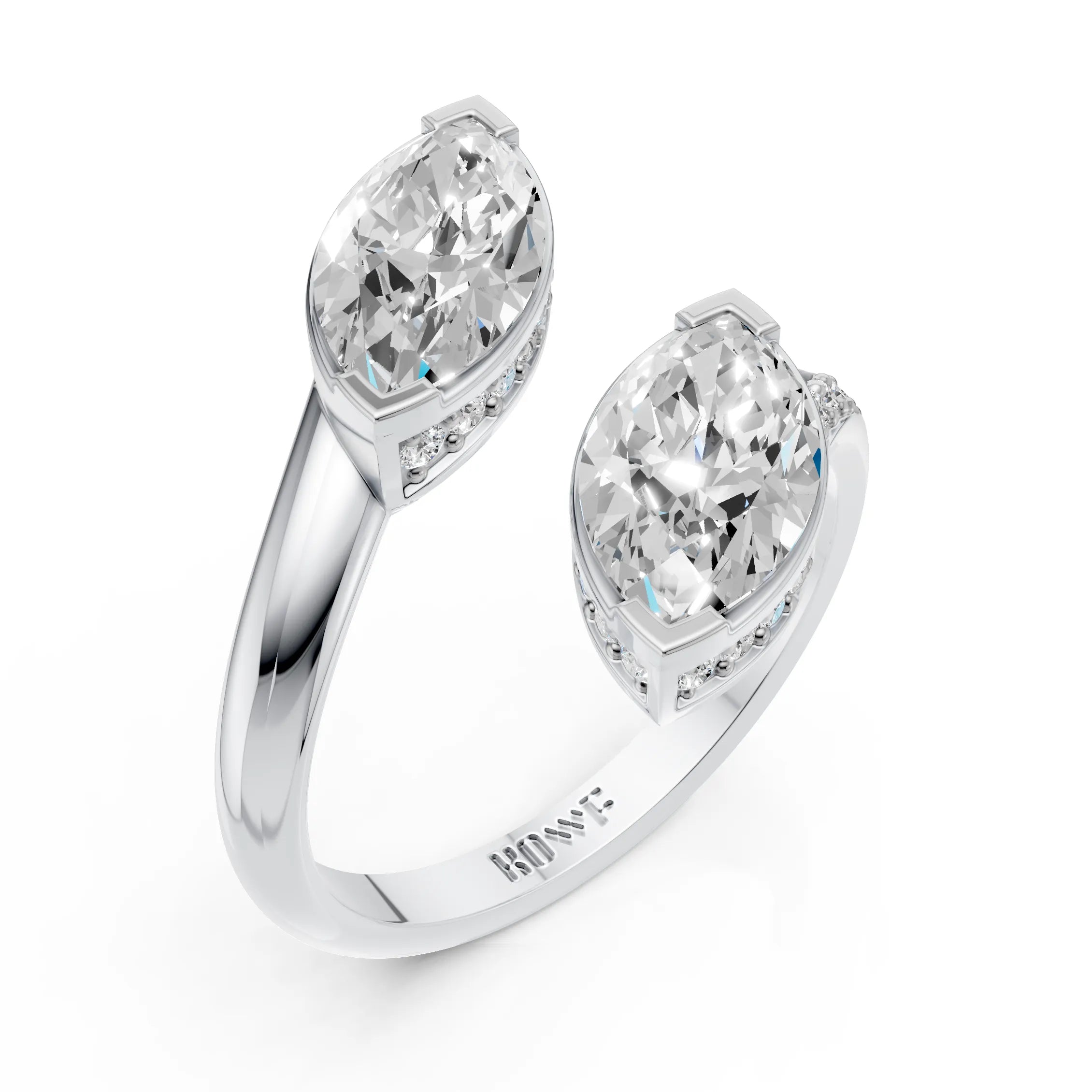 Double Marquise Diamond Open Ring