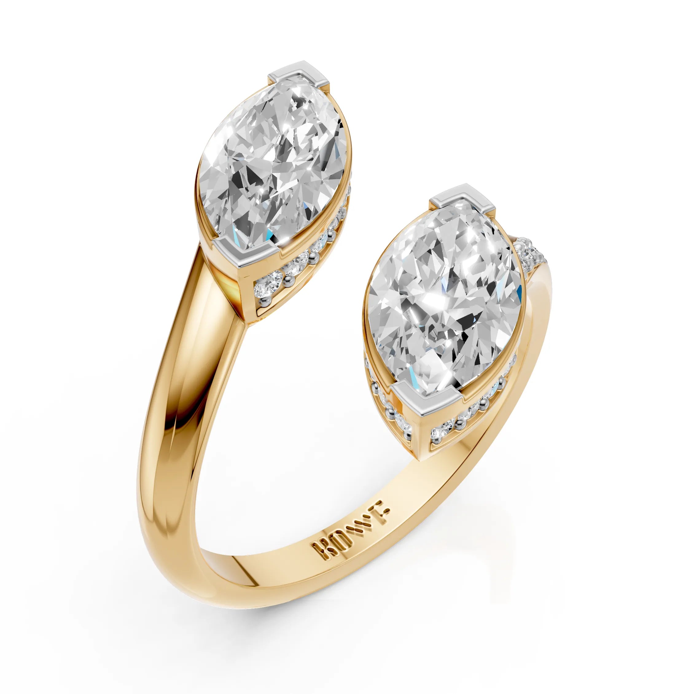 Double Marquise Diamond Open Ring