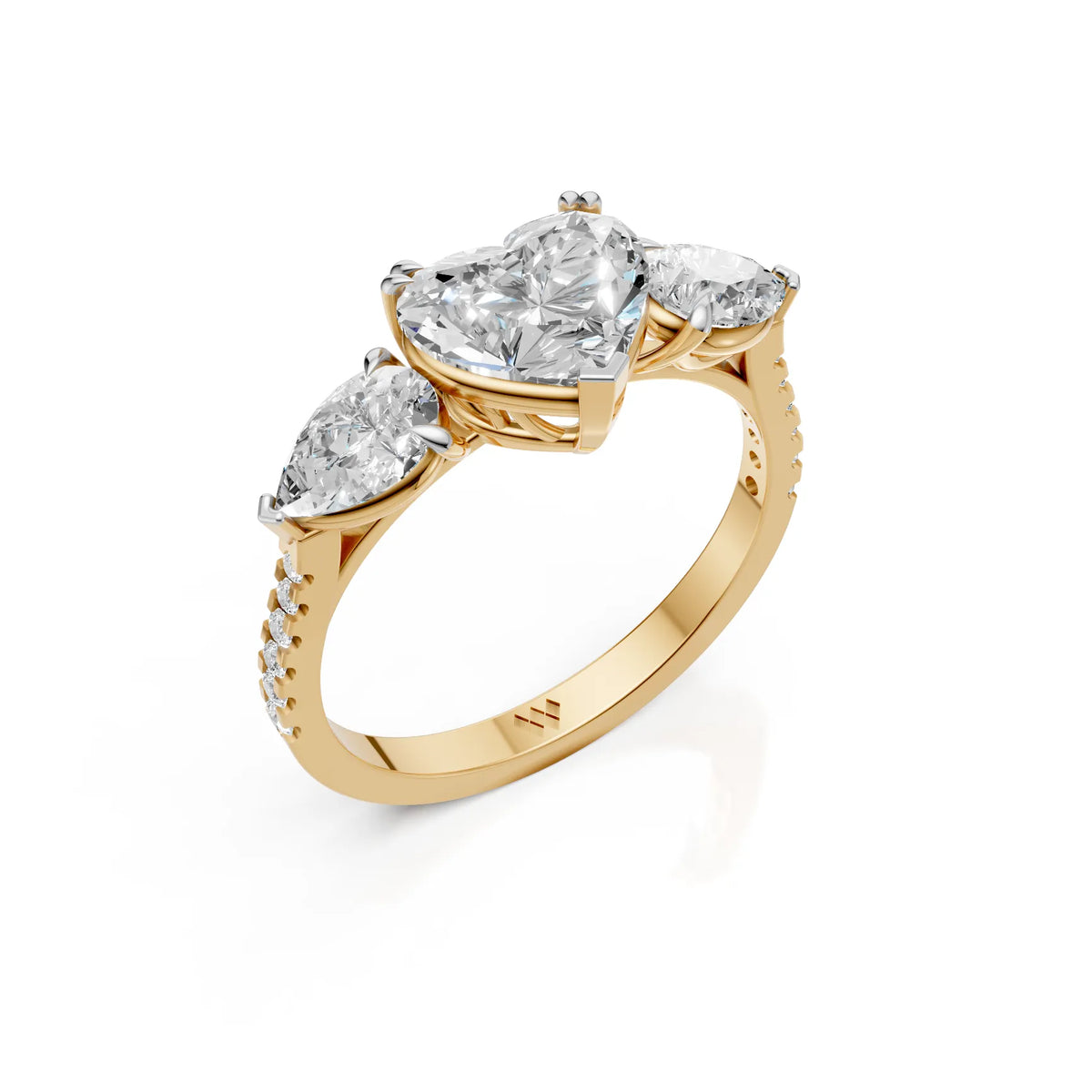 Heart & Pear Diamond Trilogy Ring