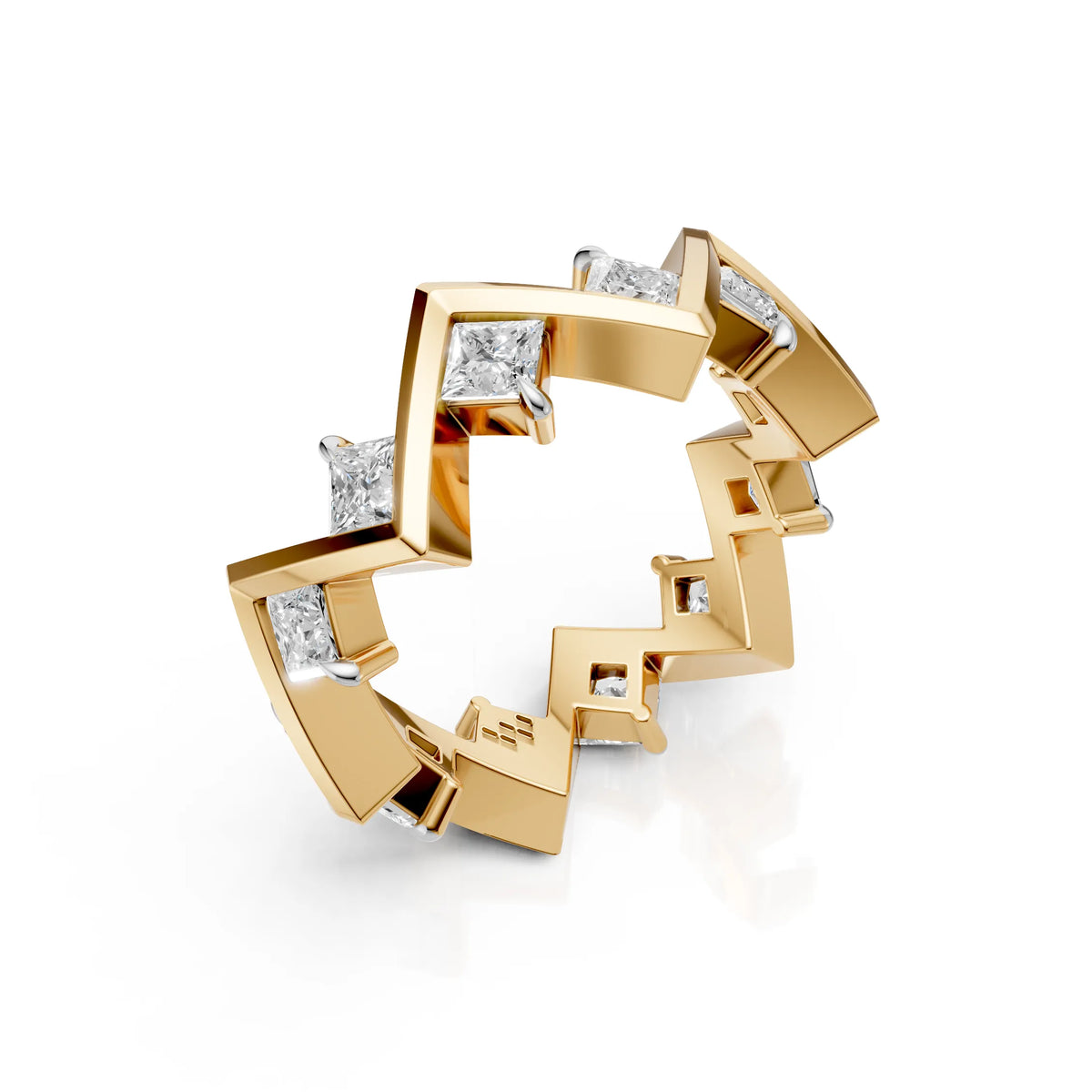 Princess Cut Diamond Geometric Eternity Ring