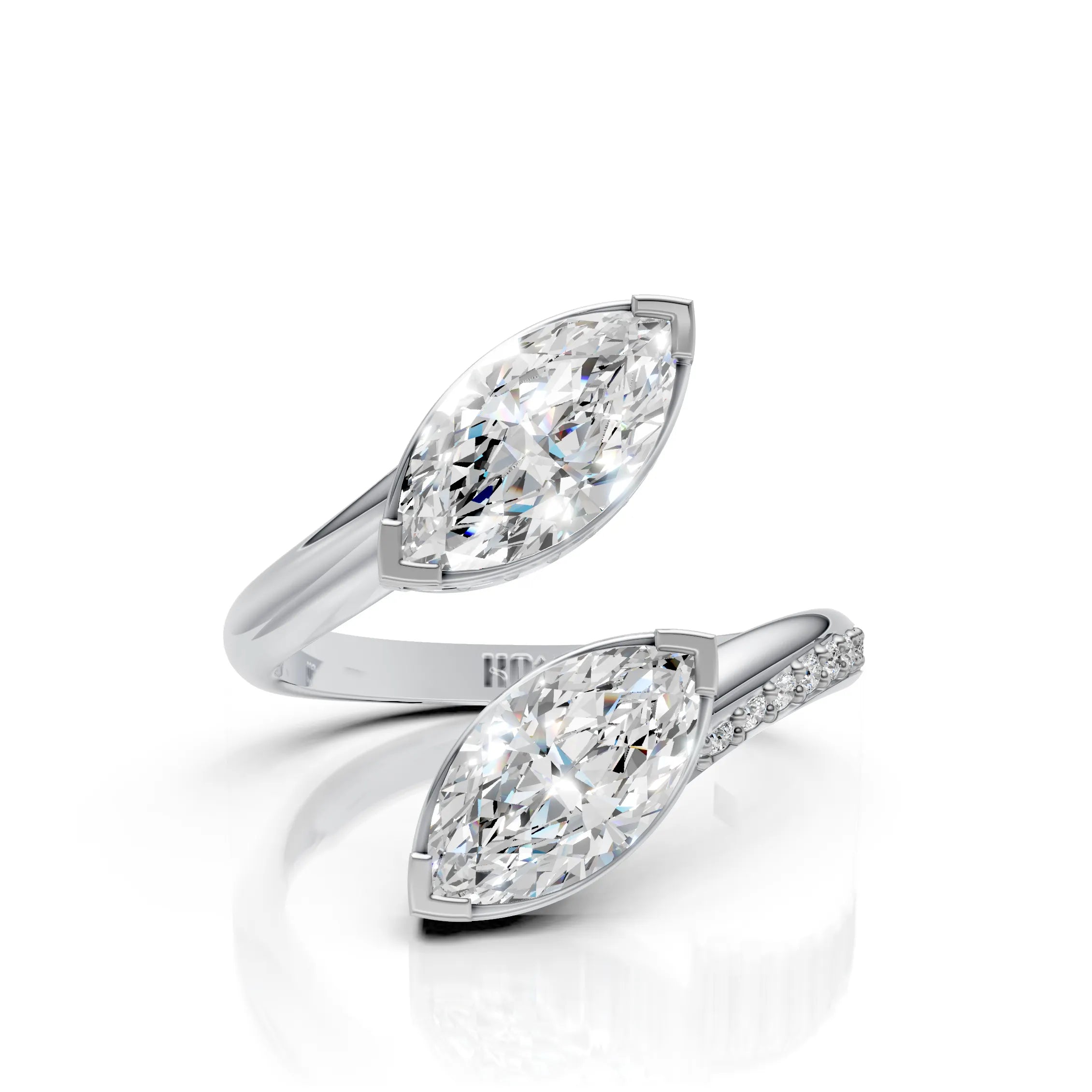 Double Marquise Diamond Open Ring
