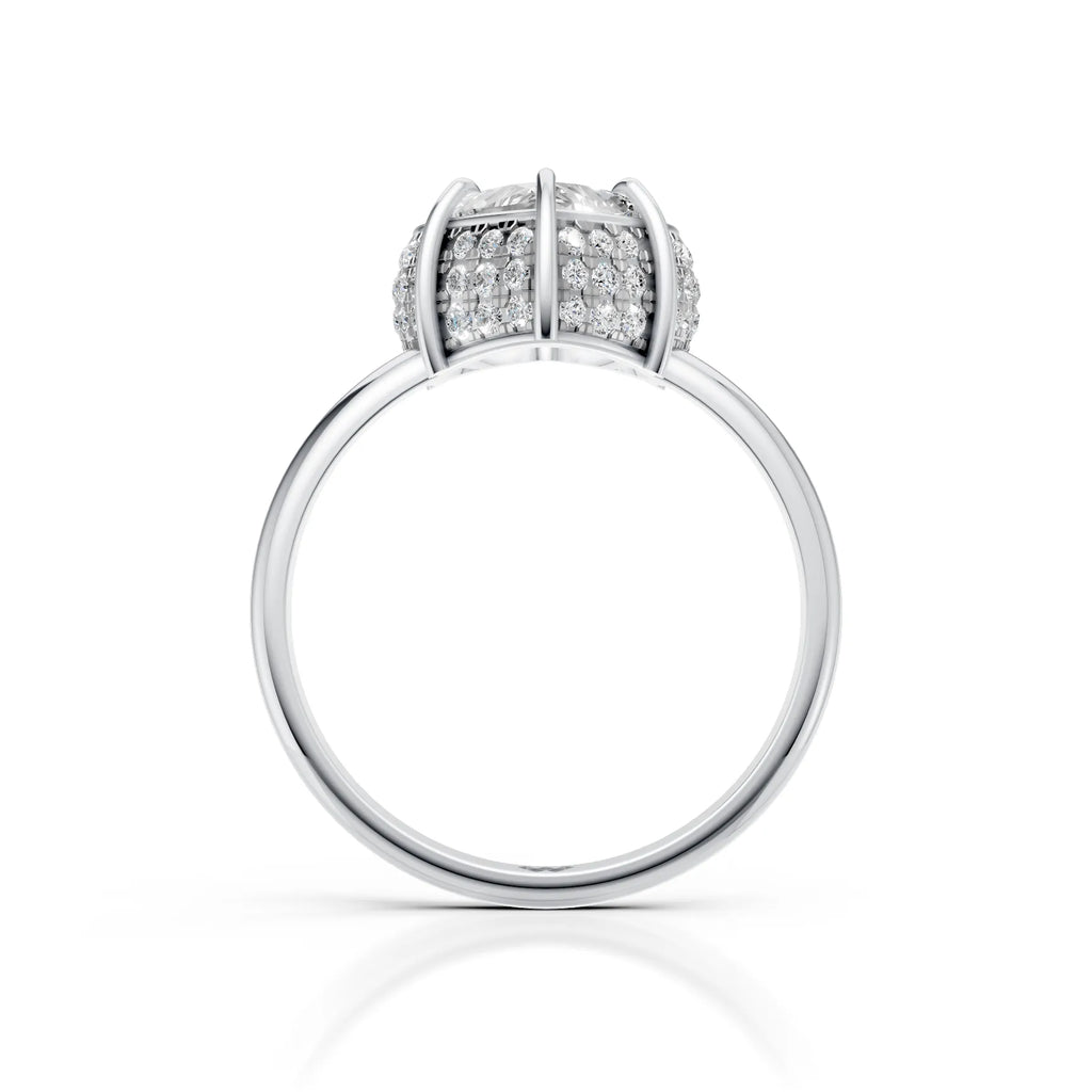 Heart Solitaire Halo Diamond Ring
