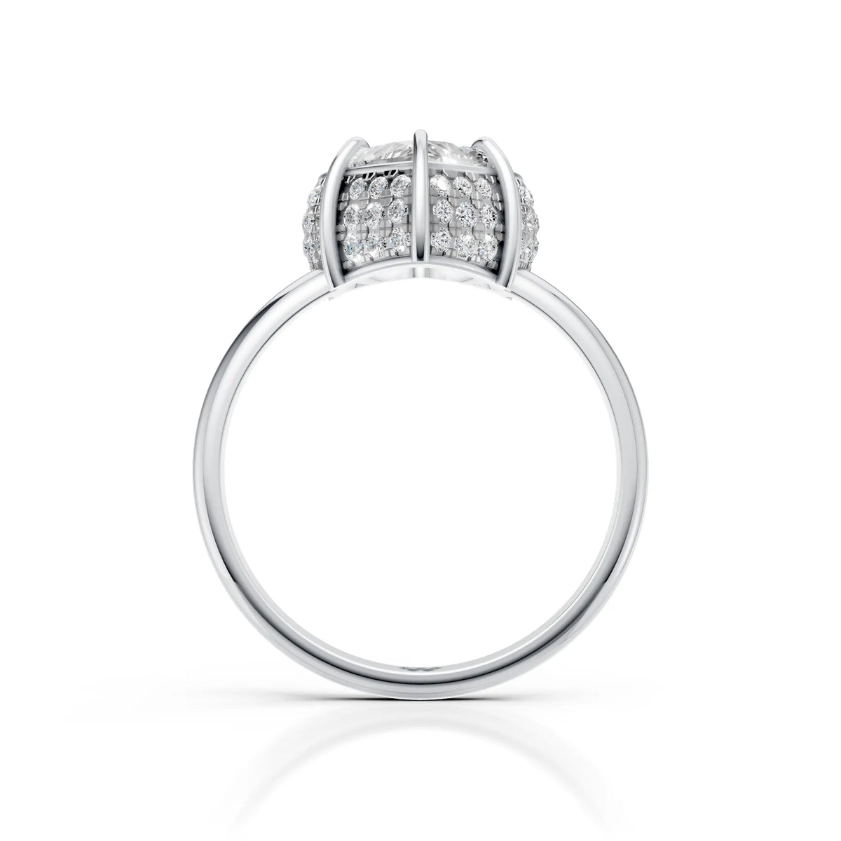Heart Solitaire Halo Diamond Ring
