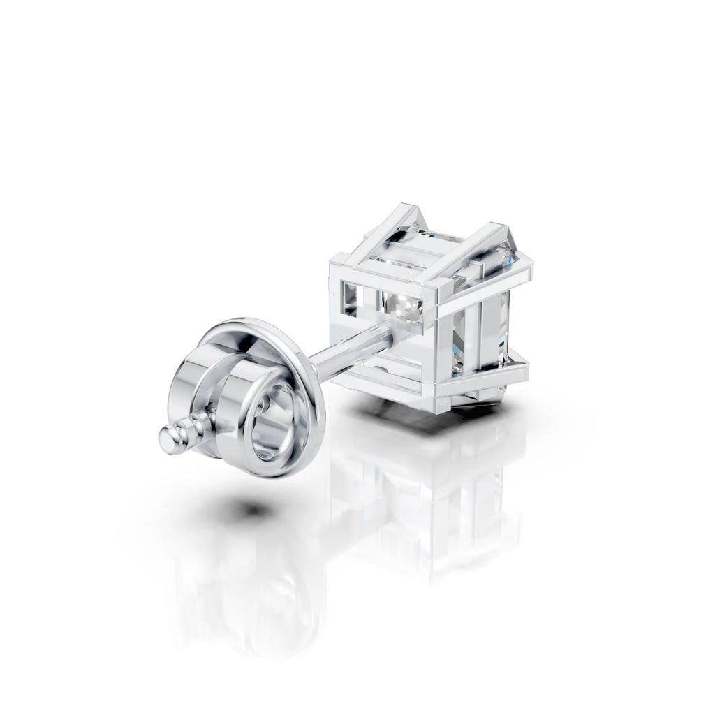 Princess Cut Corner Claw Diamond Stud (1 PC)