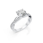 Elegant Round Solitaire Twisted Band Ring