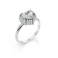 Heart Solitaire Halo Diamond Ring