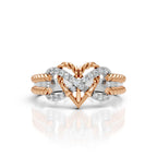 Two-Tone Infinity Heart Diamond Ring