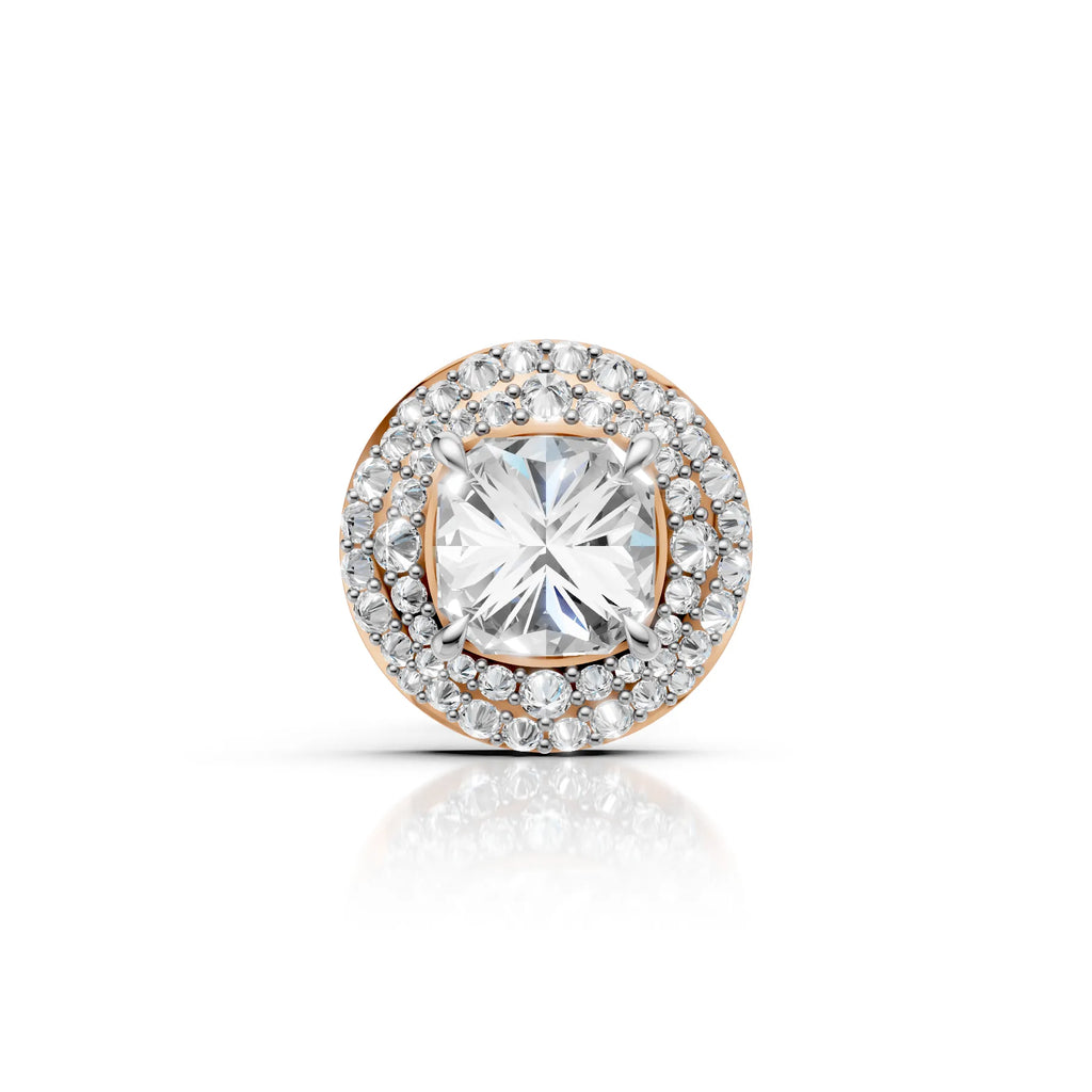 Cushion Cut Diamond Halo Stud Earring (1 PC)