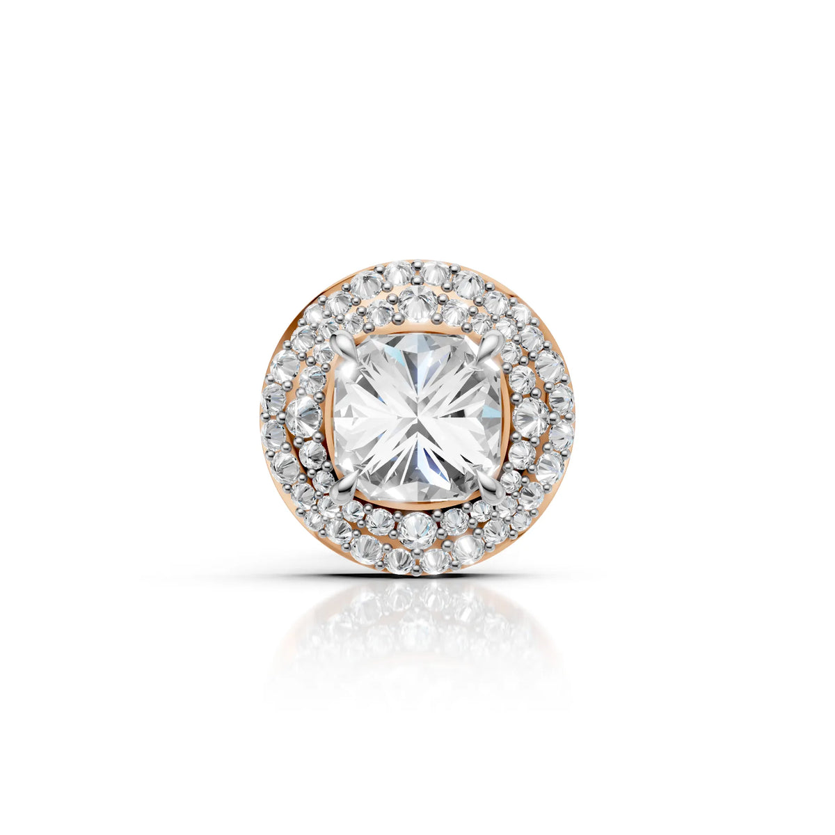 Cushion Cut Diamond Halo Stud Earring (1 PC)