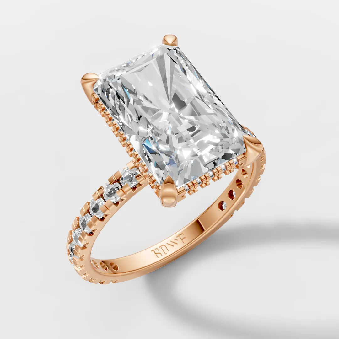 14KT Gold Radiant-Cut Lab Grown Diamond Womens Ring