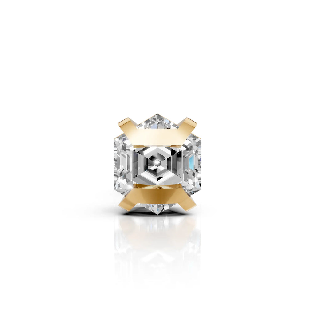 Hexagon Diamond Bar Claw Stud (1 PC)