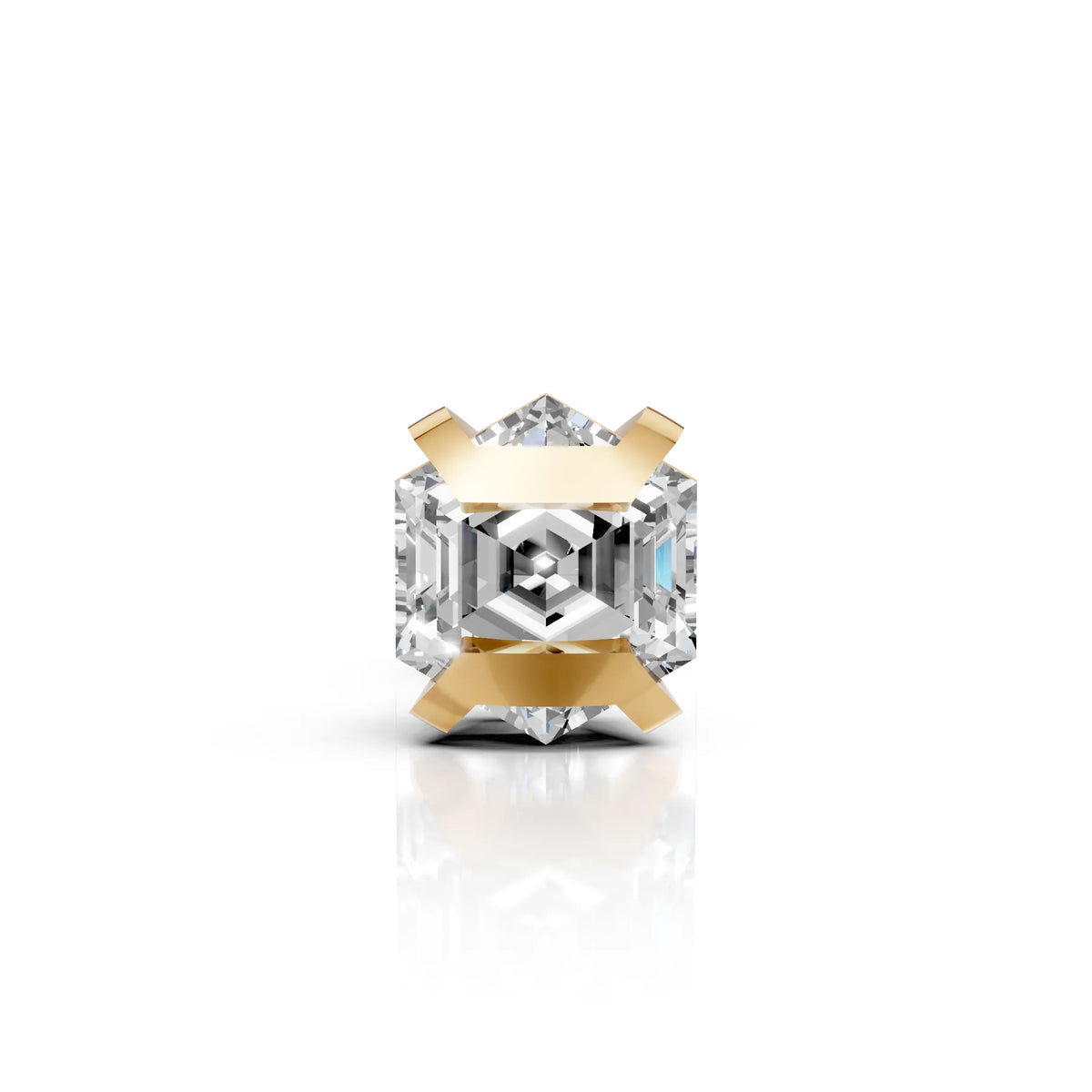 Hexagon Diamond Bar Claw Stud (1 PC)