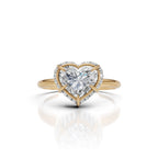 Heart Solitaire Halo Diamond Ring