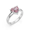 Pink Heart Solitaire Ring For Women