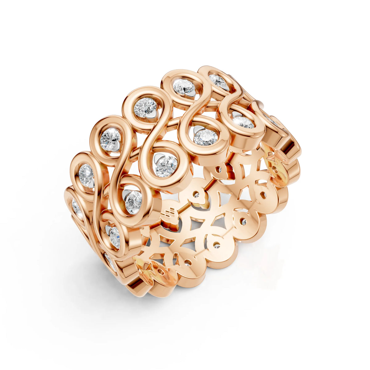 Diamond Infinity Wide Band Ring