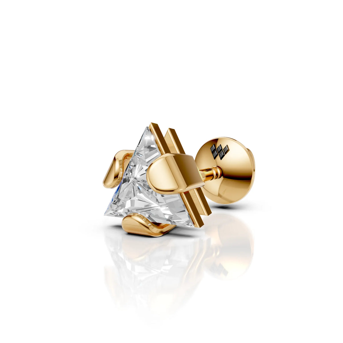 Triangle Edge Diamond Stud (1 PC)