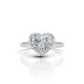 Heart Solitaire Halo Diamond Ring
