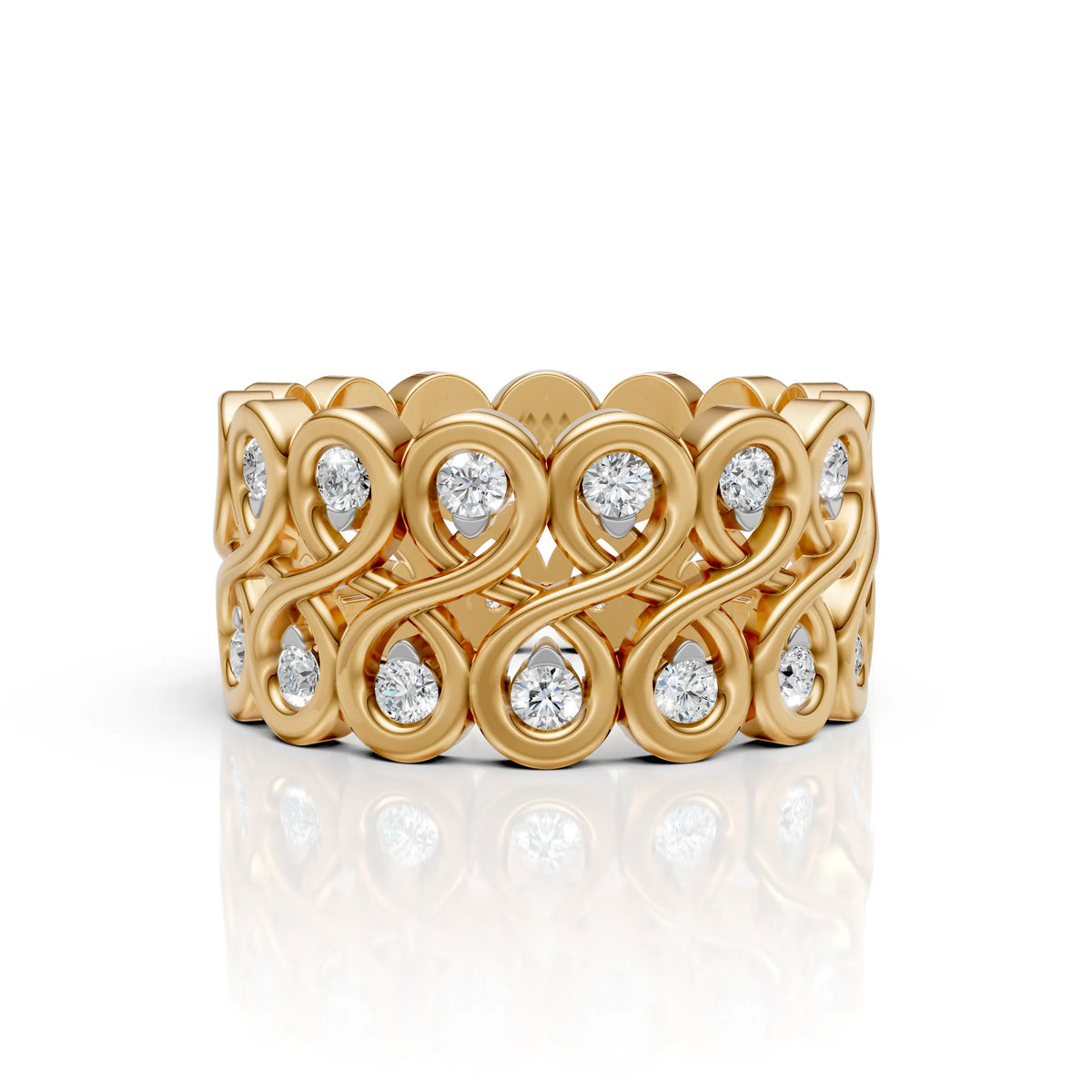Diamond Infinity Wide Band Ring