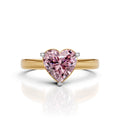 Pink Heart Solitaire Ring For Women