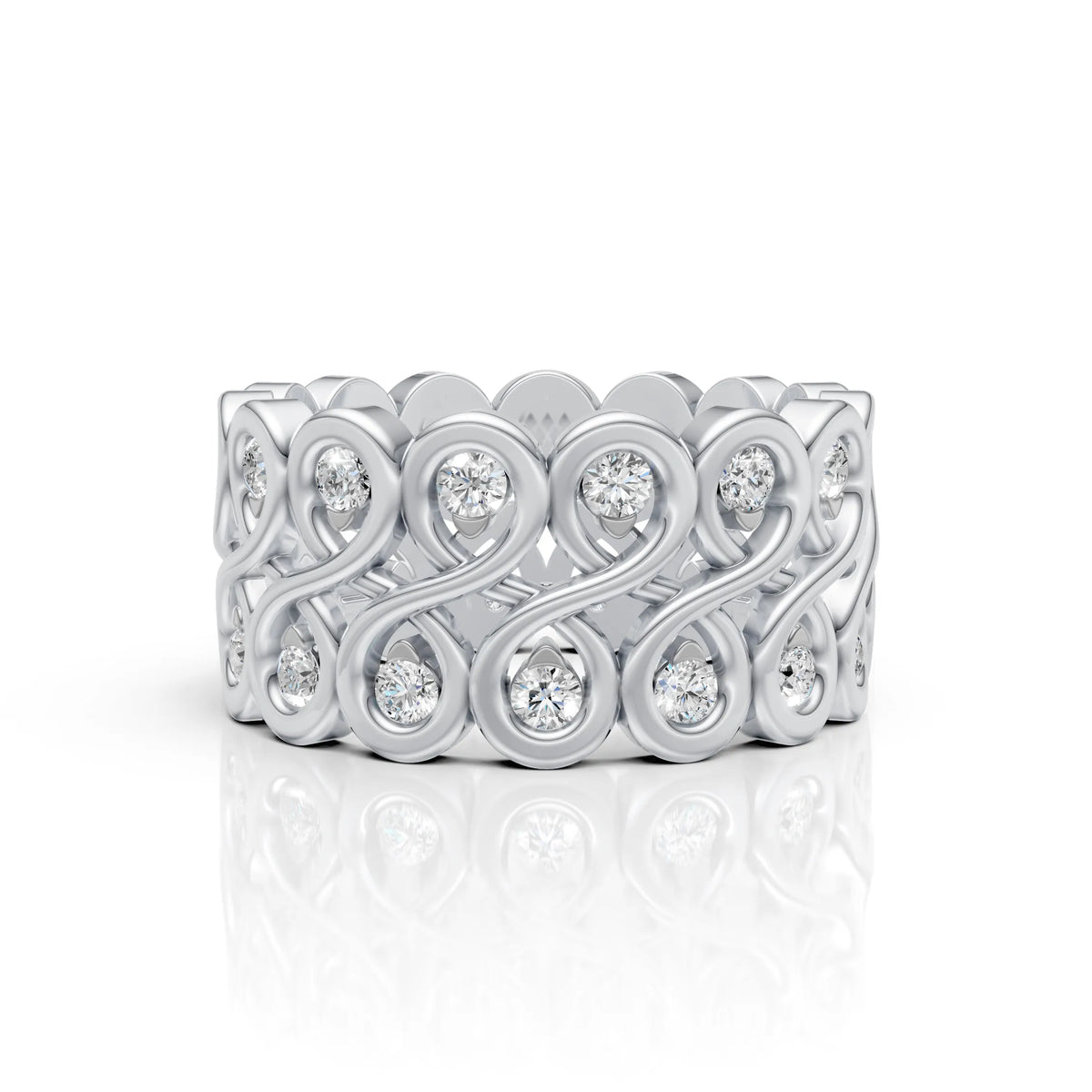 Diamond Infinity Wide Band Ring