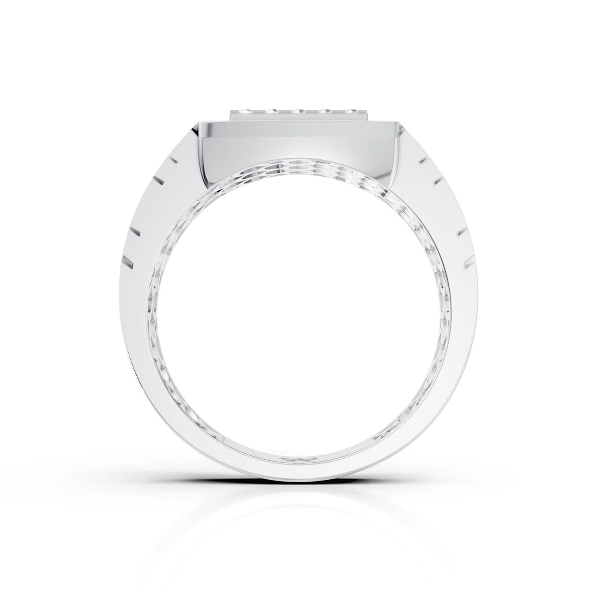 Square Pave Diamond Men's Ring