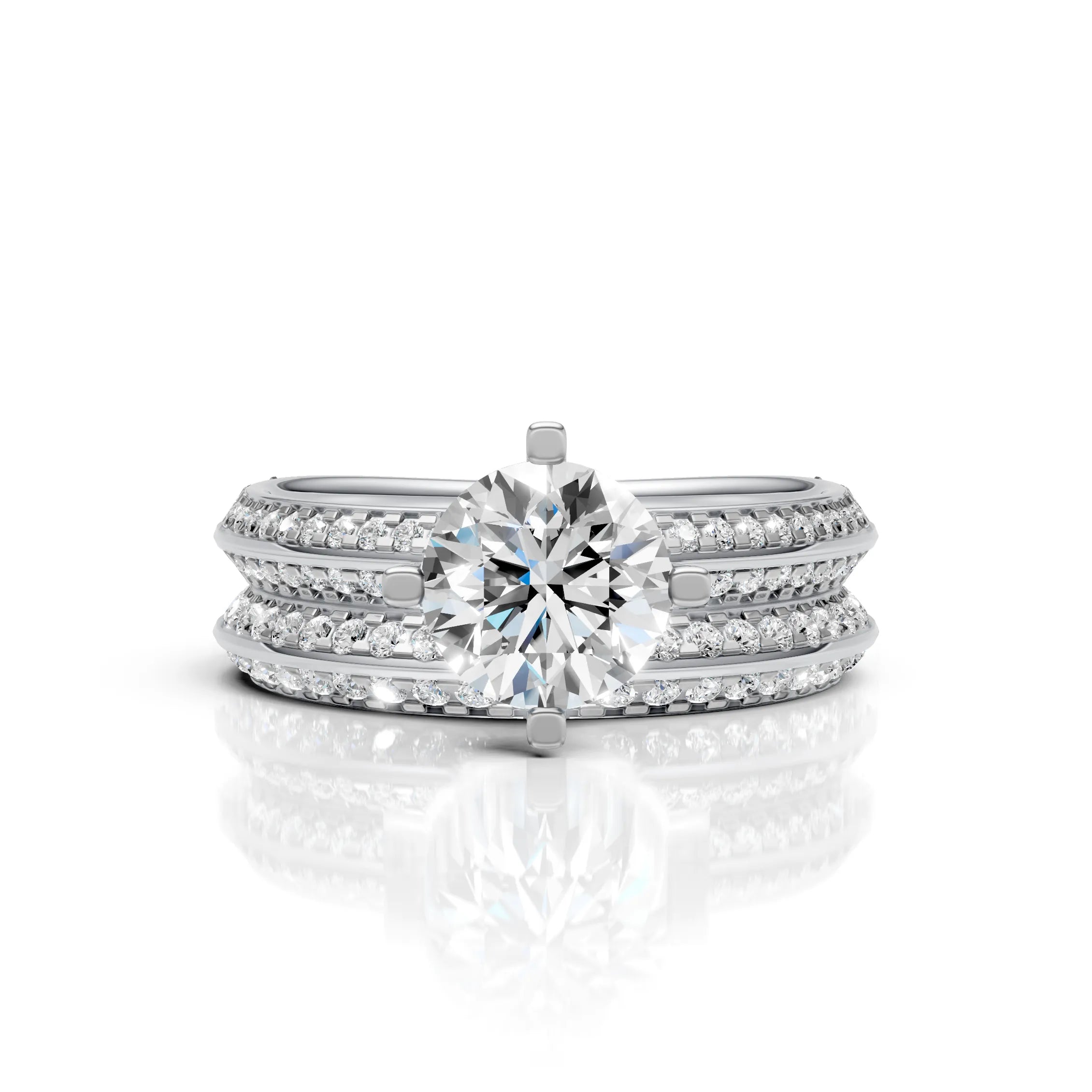 Premium Round Diamond Ring Set