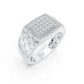 Square Pave Diamond Men's Ring